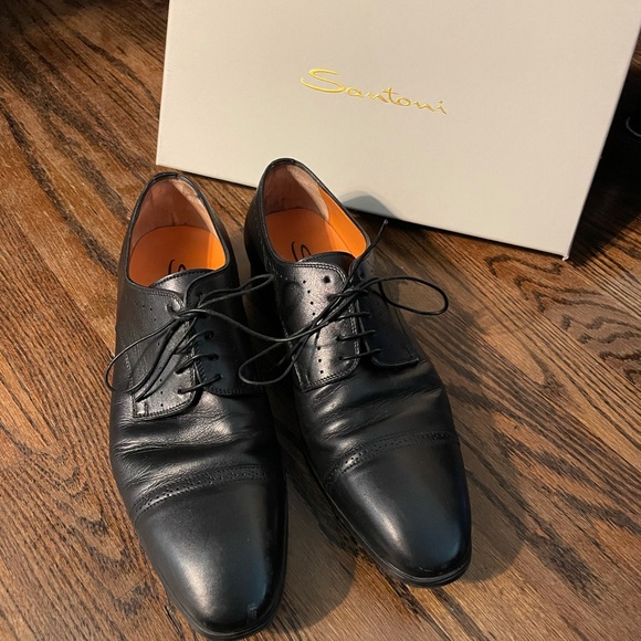 Santoni Black Shoes